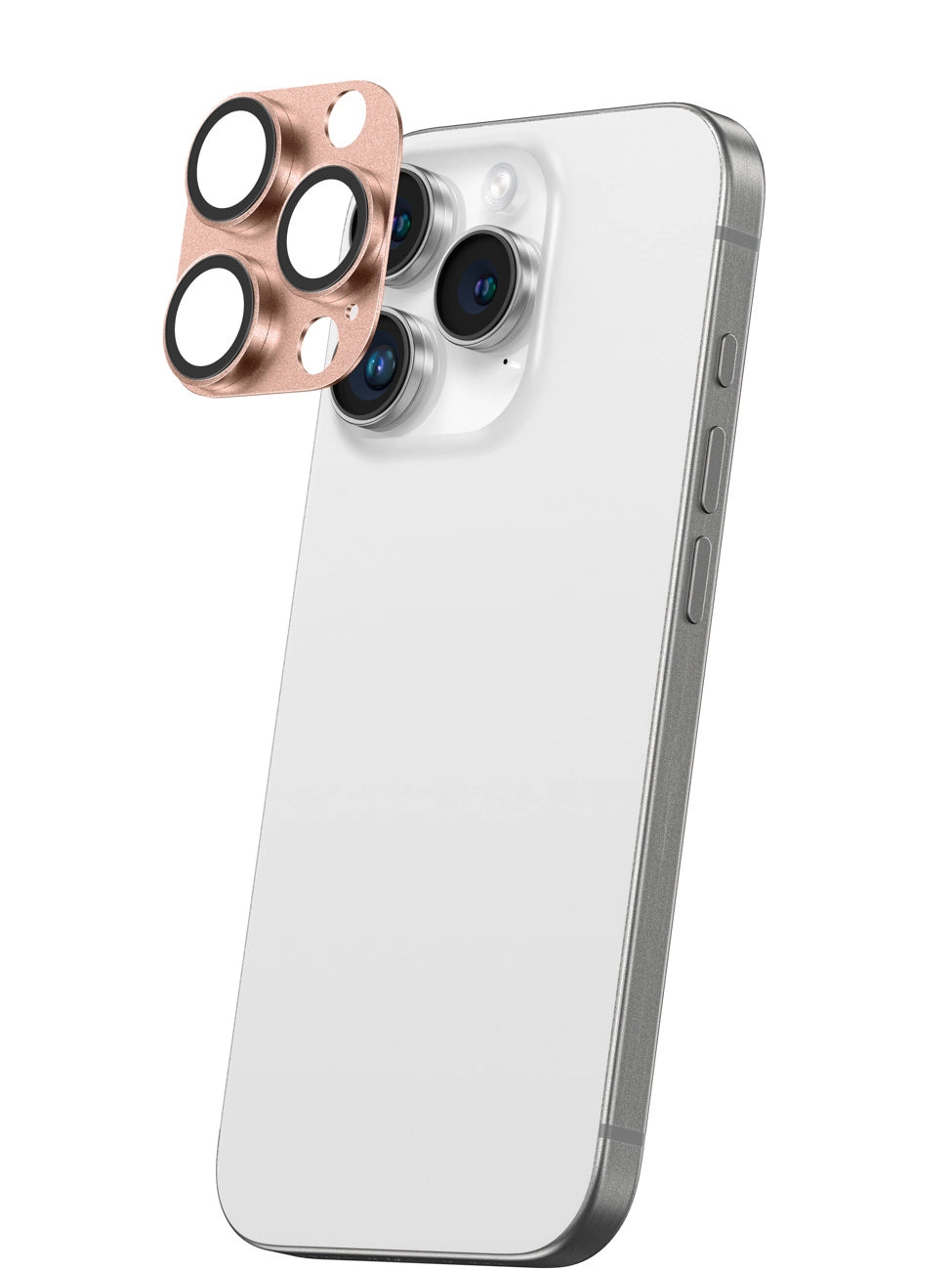 AmazingThing Aviation-Grade Alloy Tempered Glass Lens for iPhone 16 Pro / 16 Pro Max Camera Lens - Rose Gold_3