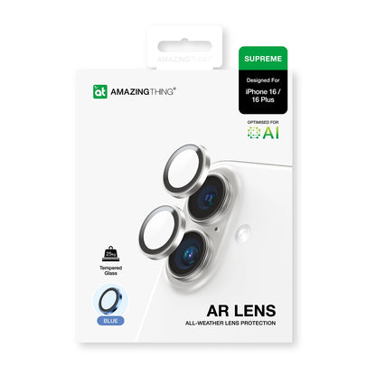 AmazingThing AR Aluminum 2 Lens Glass with Camera Lens Frame for iPhone 16 / 16 Plus - Blue_3