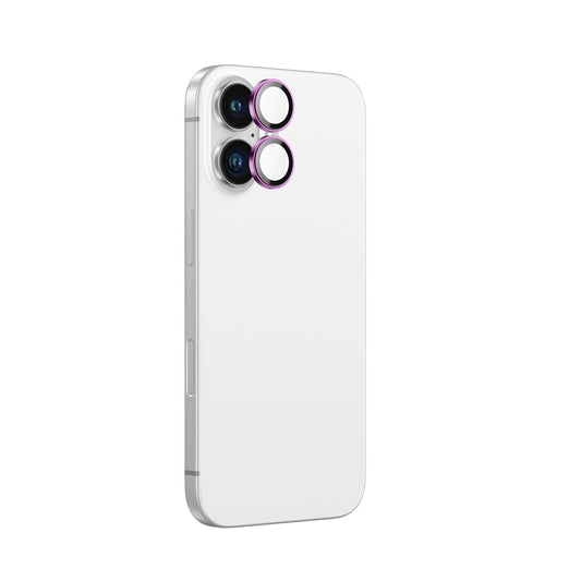 AmazingThing AR Aluminum 2 Lens Glass with Camera Lens Frame for iPhone 16 / 16 Plus - Pink_0