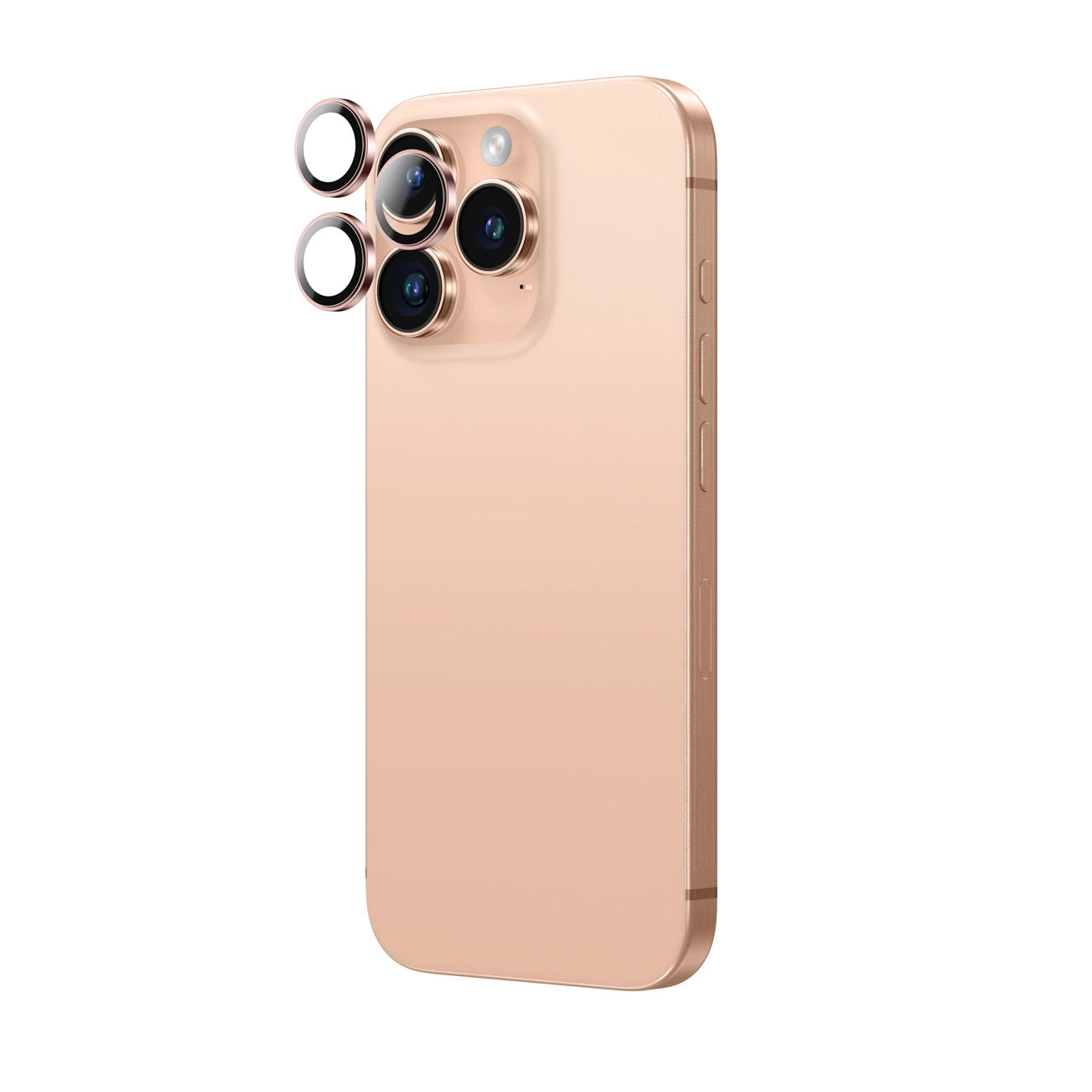 AmazingThing AR Aluminum 3 Lens Glass with Camera Lens Frame for iPhone 16 Pro / 16 Pro Max - Rose Gold_2