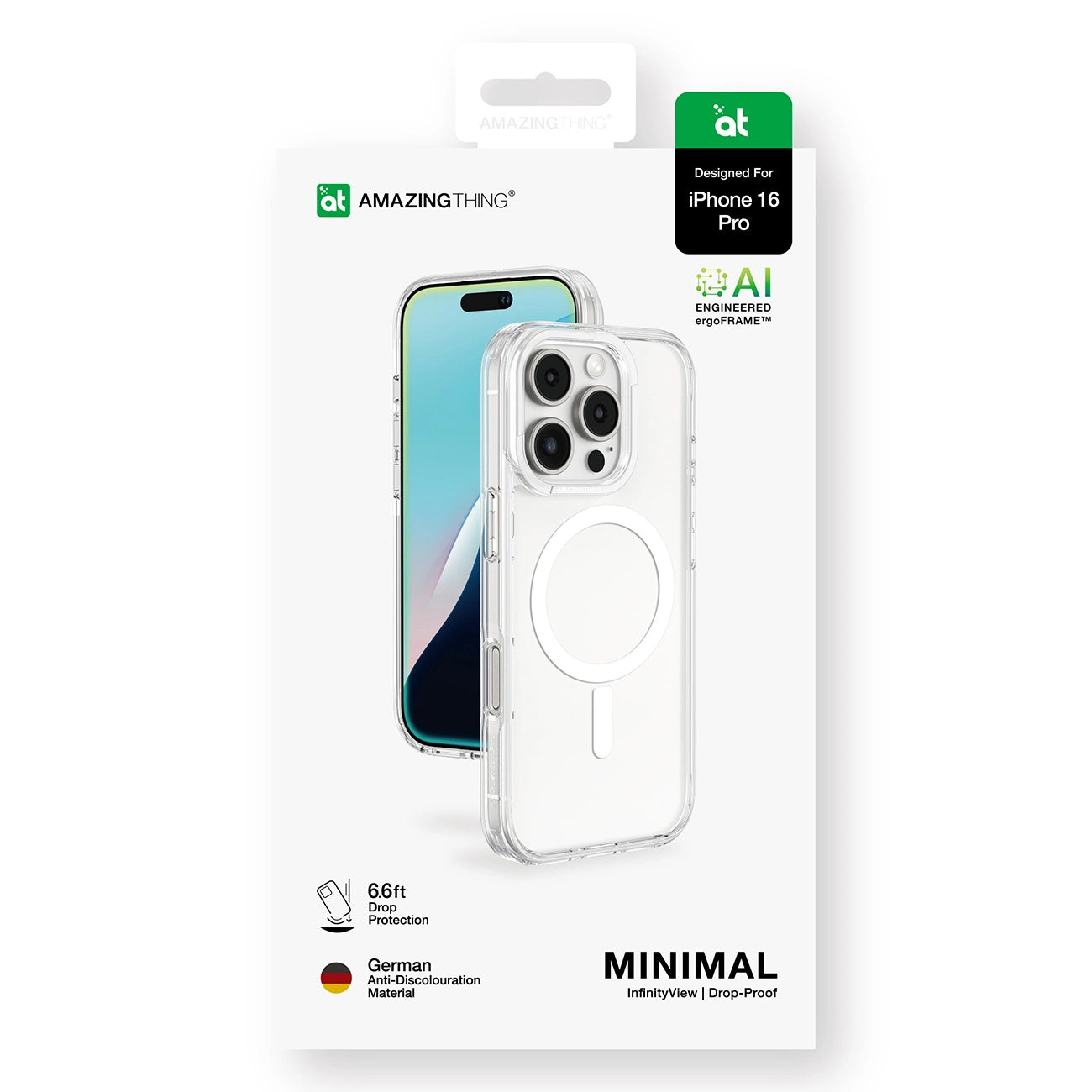 AmazingThing Minimal Mag Case with Magnetic Ring for iPhone 16 Pro - Transparent_10