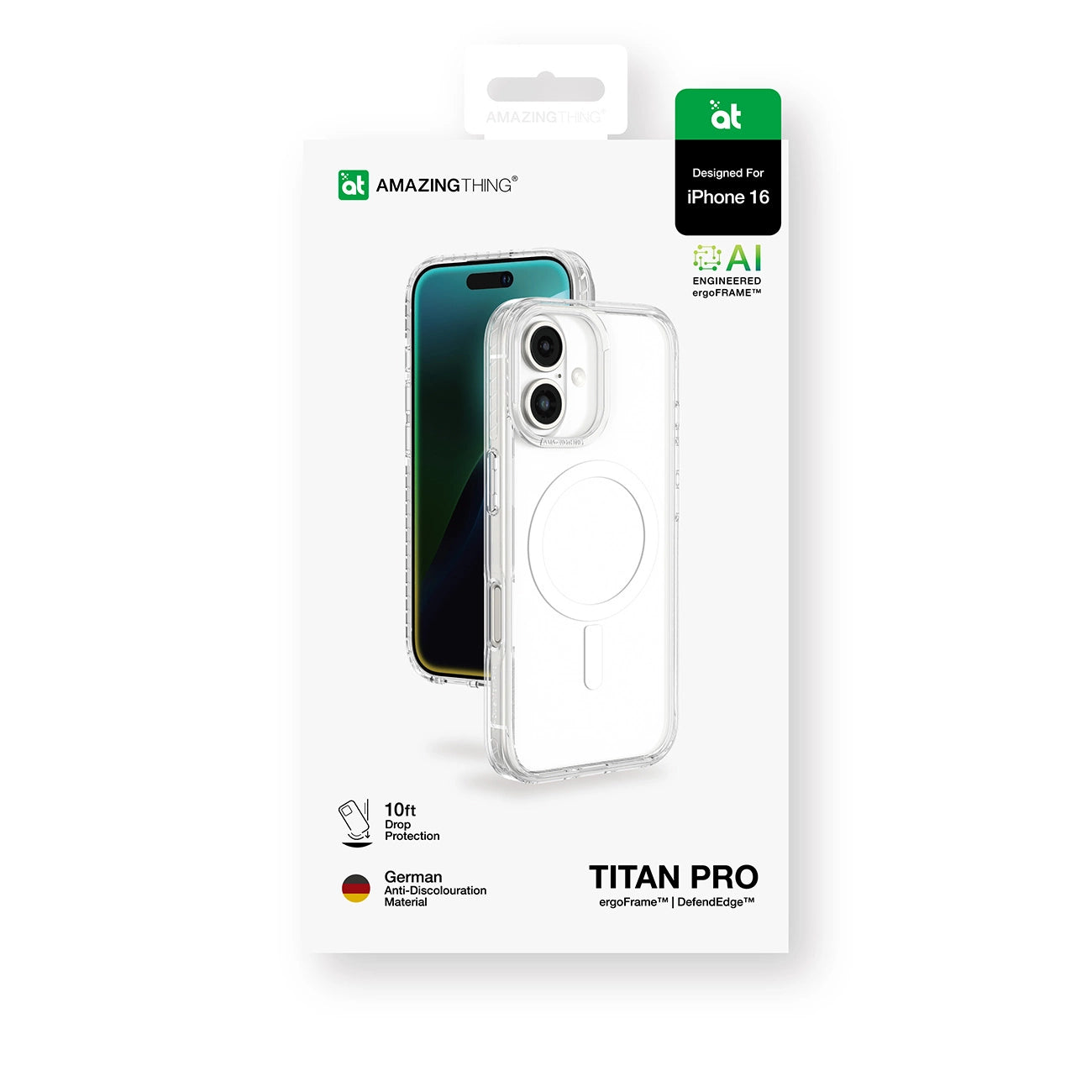 AmazingThing Titan Pro Mag Case with Magnetic Ring for iPhone 16 - Transparent_4