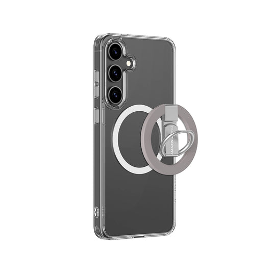 AmazingThing Minimal Mag Case with Magnetic Ring and Magnetic Ring for Samsung Galaxy S25+ - Transparent_0