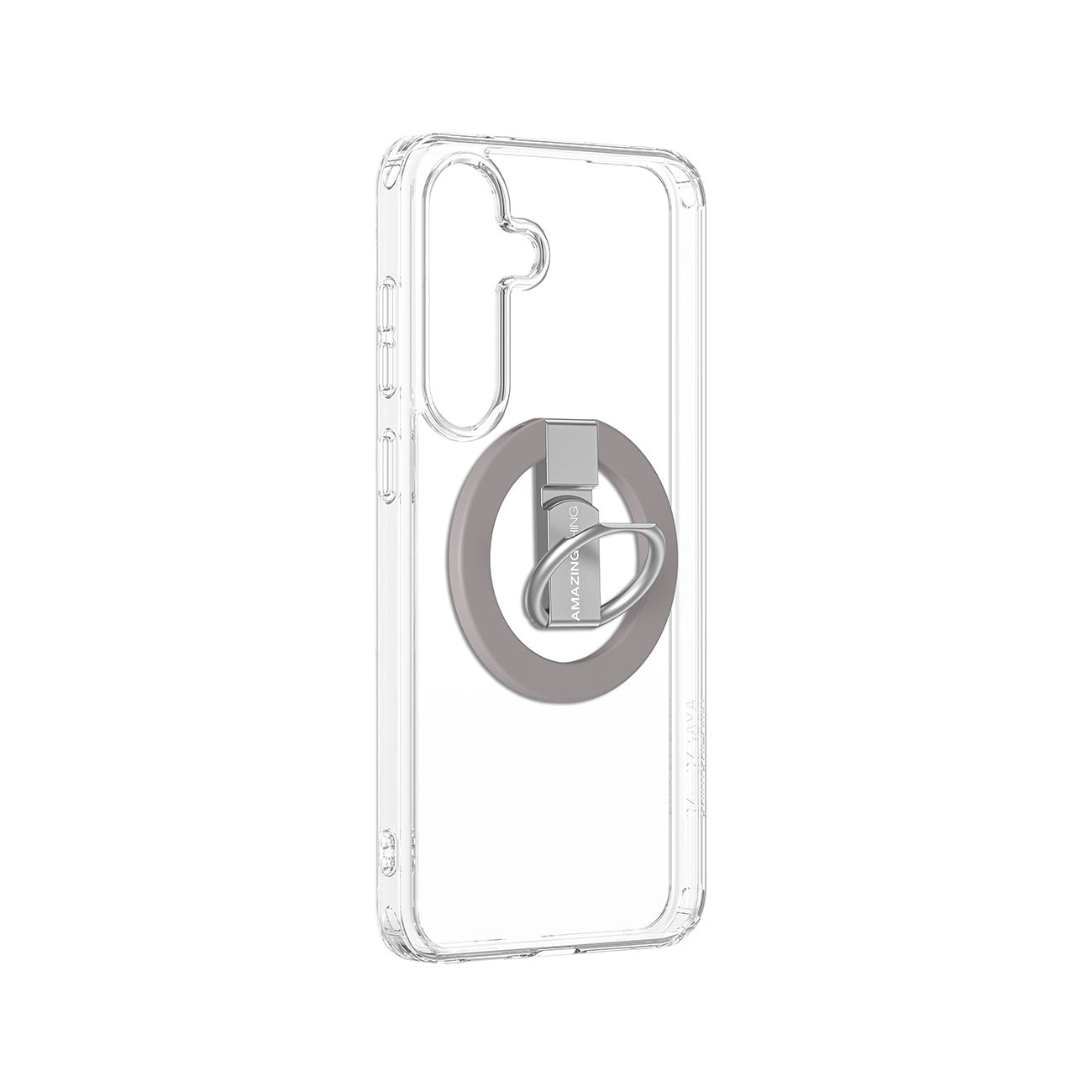 AmazingThing Minimal Mag Case with Magnetic Ring and Magnetic Ring for Samsung Galaxy S25+ - Transparent_4