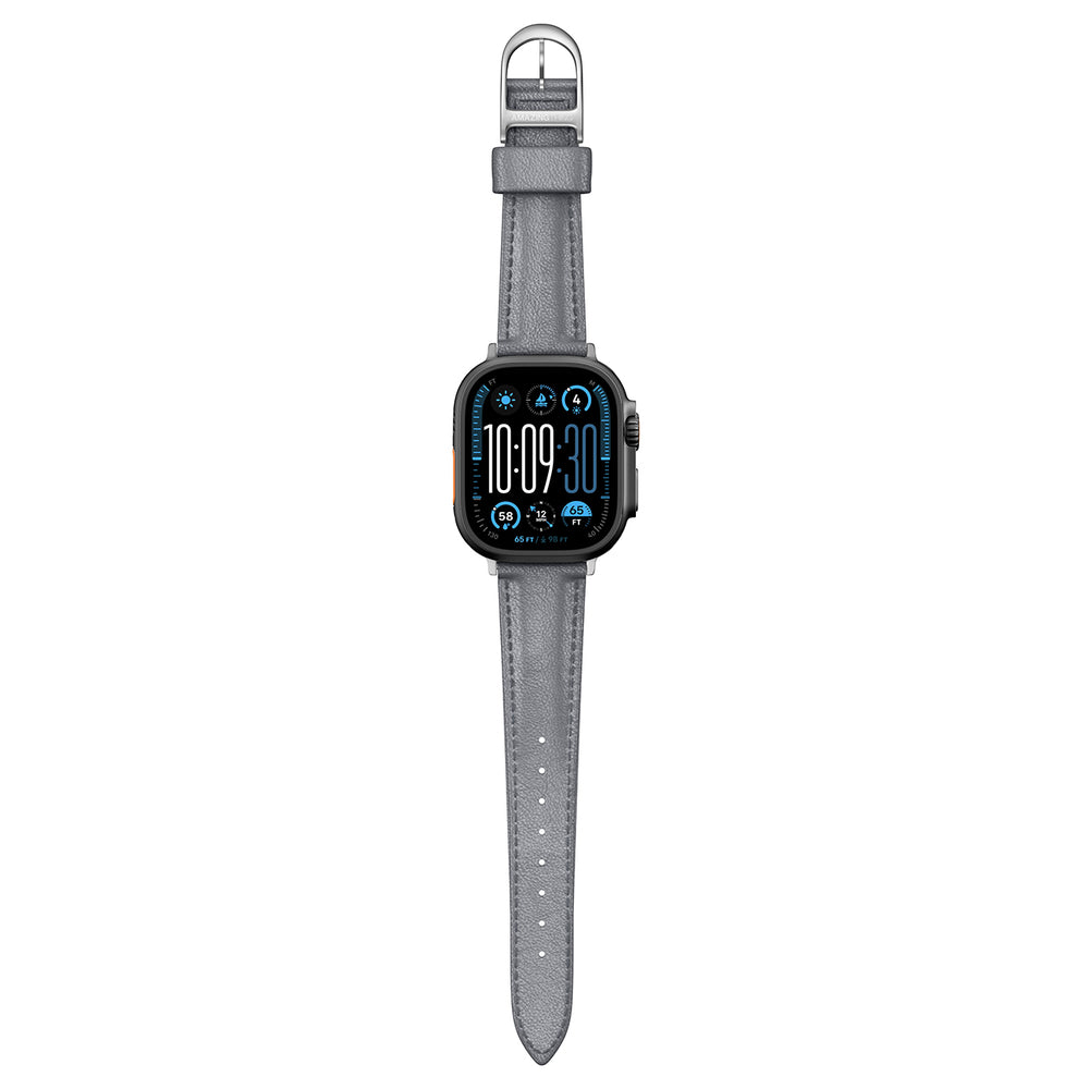 AmazingThing Class Band Leather Strap for Apple Watch 45 / 46 / 49 mm - Gray_1
