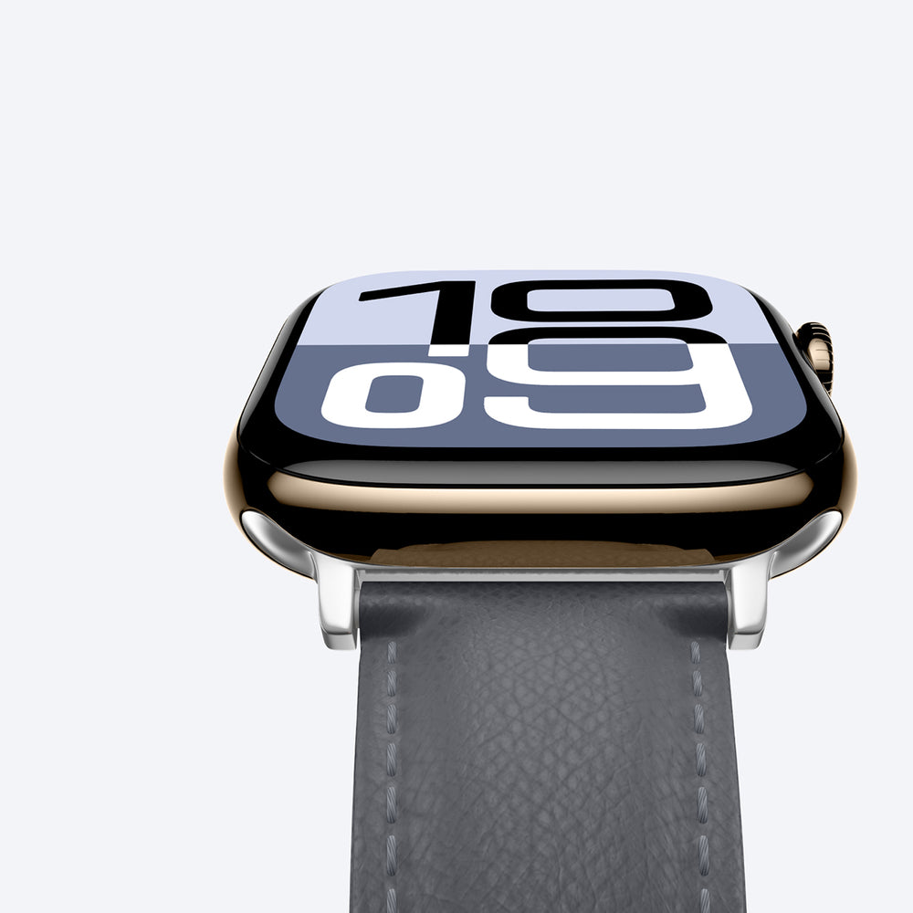 AmazingThing Class Band Leather Strap for Apple Watch 45 / 46 / 49 mm - Gray_4