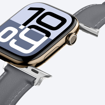 AmazingThing Class Band Leather Strap for Apple Watch 45 / 46 / 49 mm - Gray_6