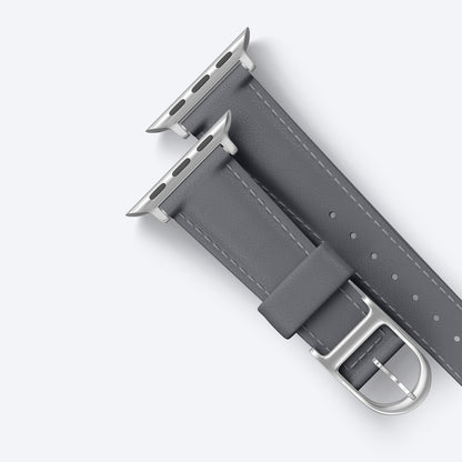 AmazingThing Class Band Leather Strap for Apple Watch 45 / 46 / 49 mm - Gray_7