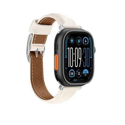 AmazingThing Class Band Leather Strap for Apple Watch 45 / 46 / 49 mm - Light Beige_2