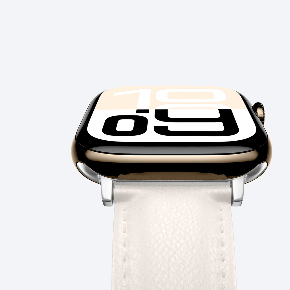 AmazingThing Class Band Leather Strap for Apple Watch 45 / 46 / 49 mm - Light Beige_4
