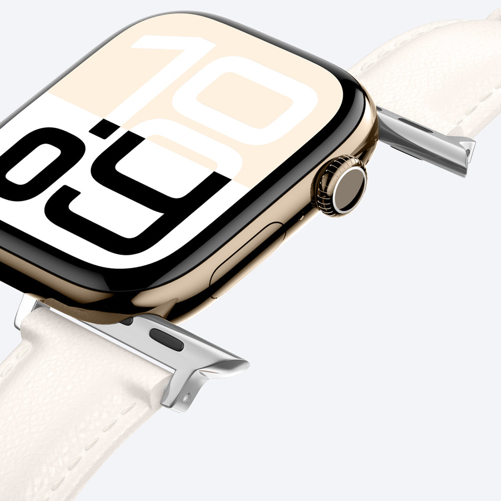 AmazingThing Class Band Leather Strap for Apple Watch 45 / 46 / 49 mm - Light Beige_6