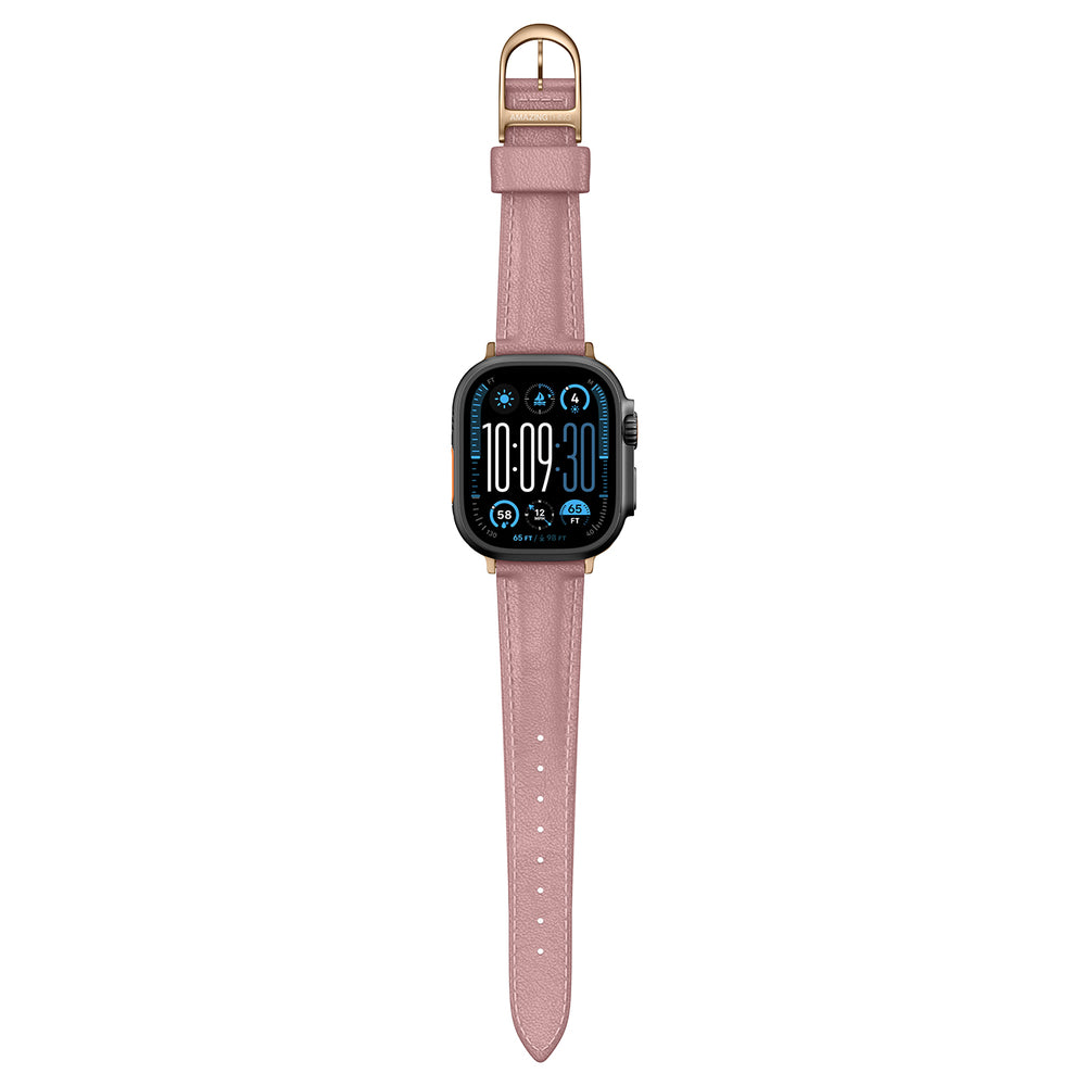 AmazingThing Class Band Leather Strap for Apple Watch 45 / 46 / 49 mm - Pink_1