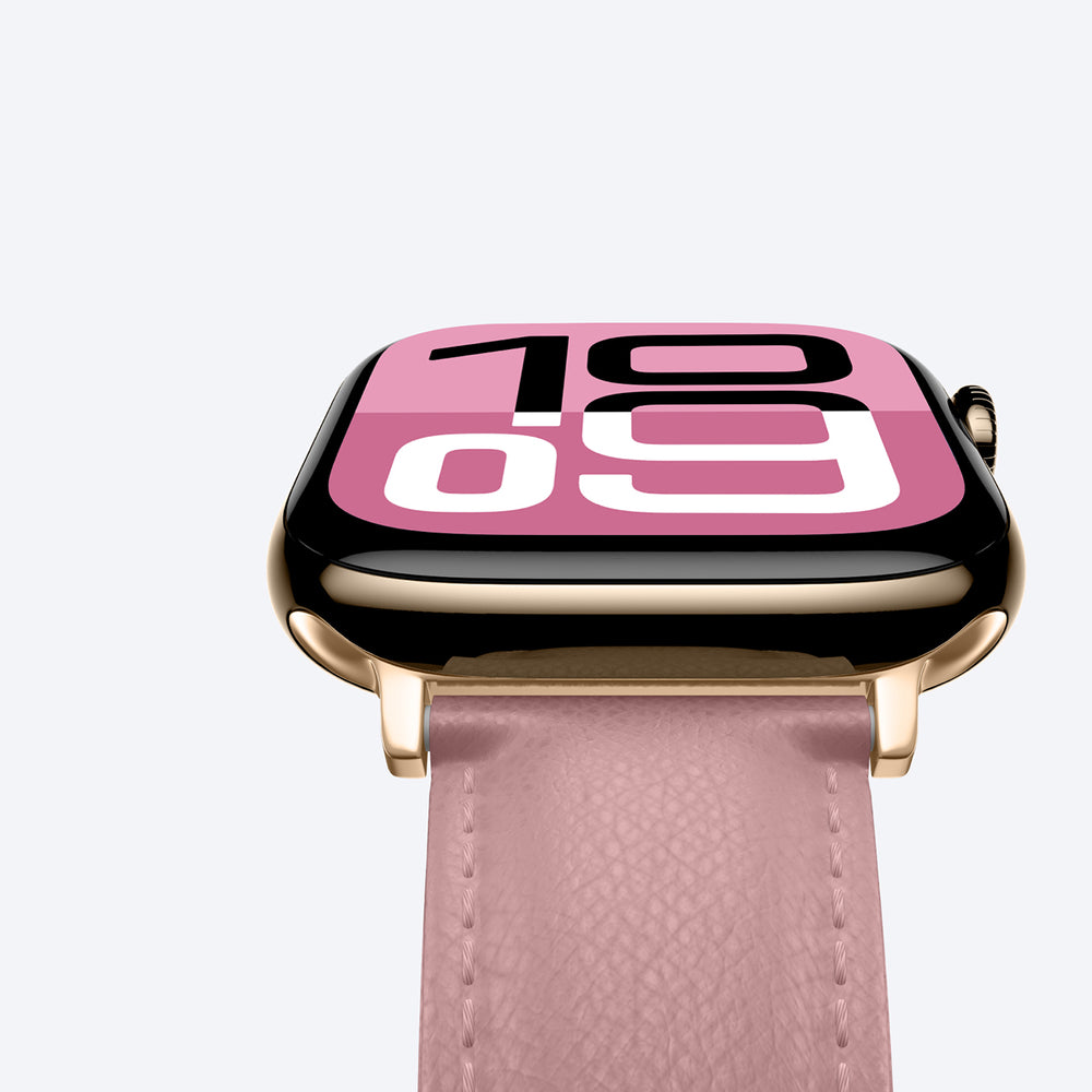 AmazingThing Class Band Leather Strap for Apple Watch 45 / 46 / 49 mm - Pink_4