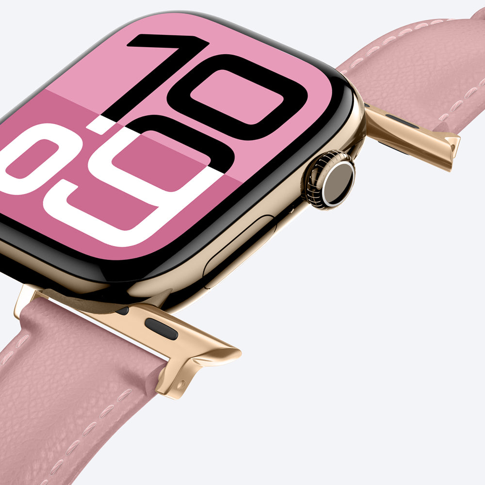 AmazingThing Class Band Leather Strap for Apple Watch 45 / 46 / 49 mm - Pink_6