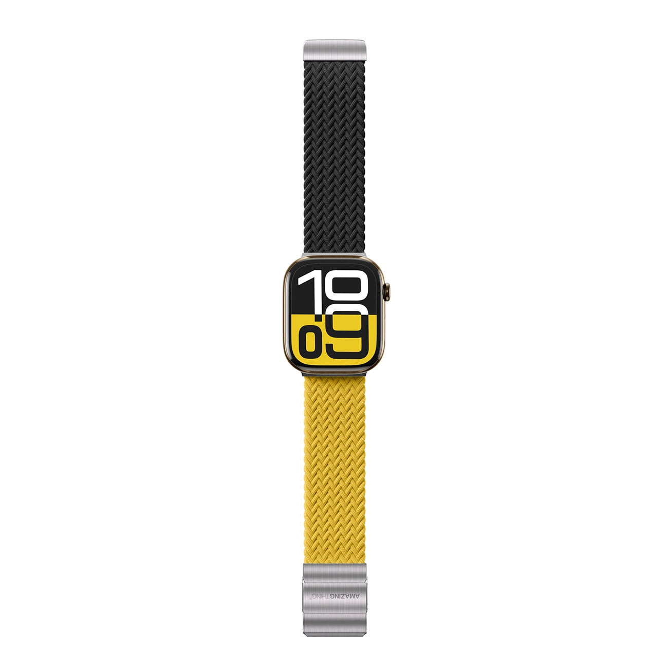 Set of 2 AmazingThing Blend Band for Apple Watch 45/46/49mm - Yellow-Black/Black_1