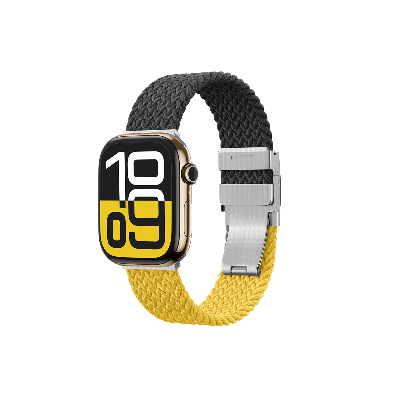 Set of 2 AmazingThing Blend Band for Apple Watch 45/46/49mm - Yellow-Black/Black_2