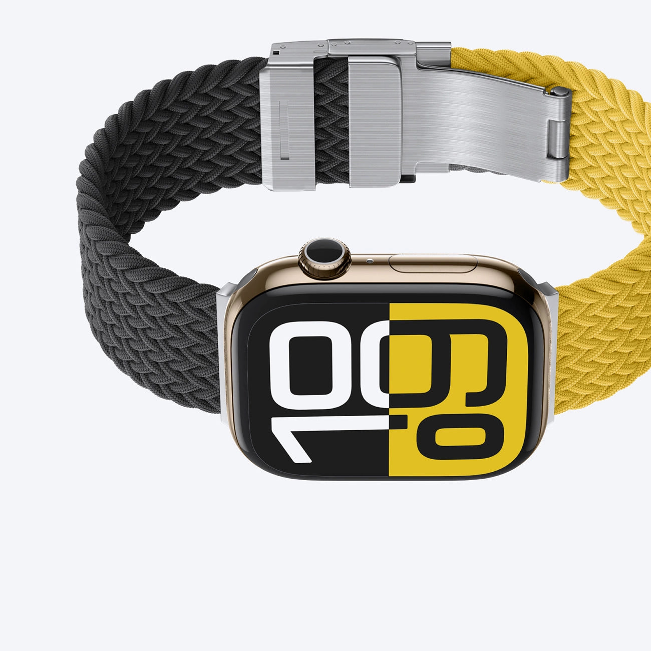 Set of 2 AmazingThing Blend Band for Apple Watch 45/46/49mm - Yellow-Black/Black_3