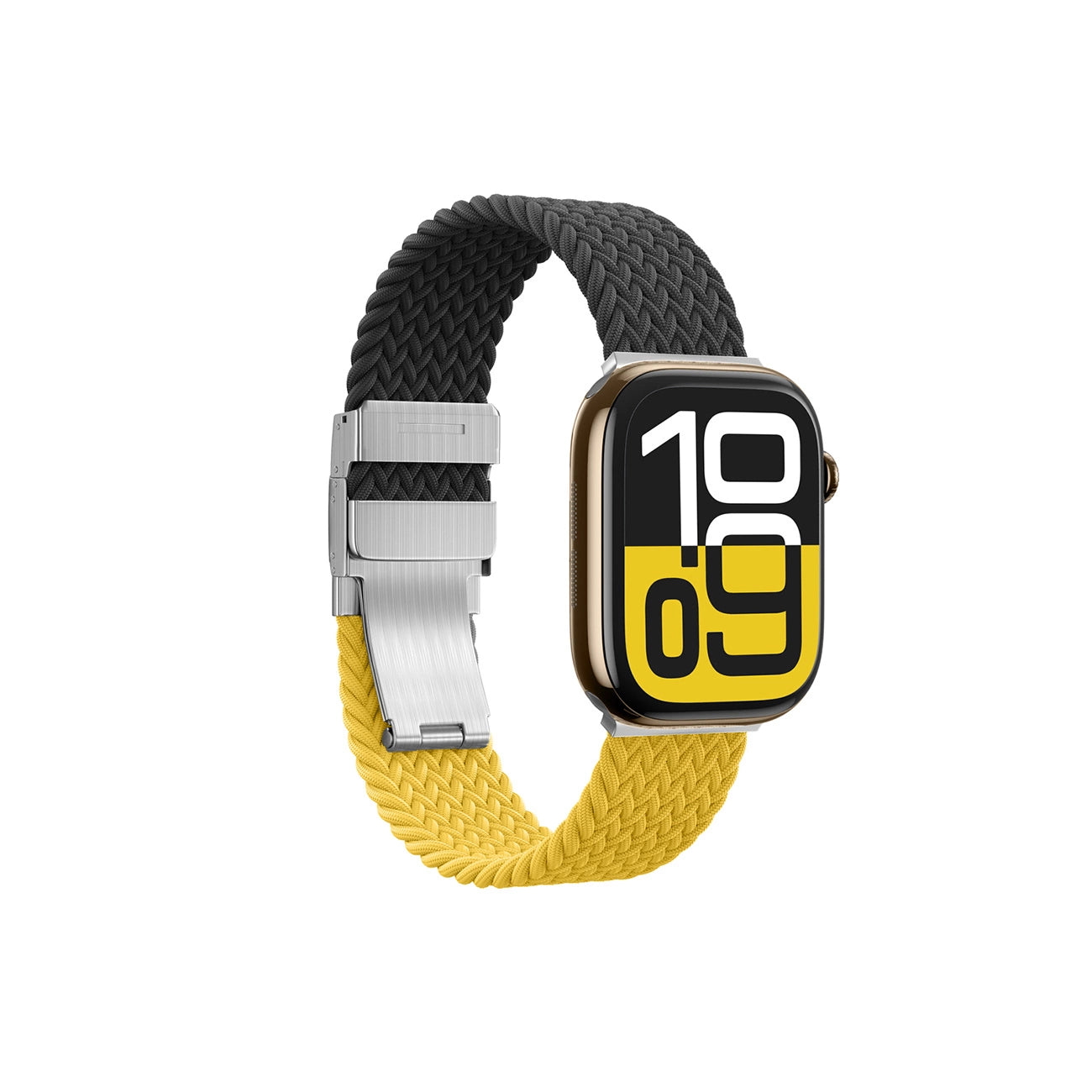Set of 2 AmazingThing Blend Band for Apple Watch 45/46/49mm - Yellow-Black/Black_6