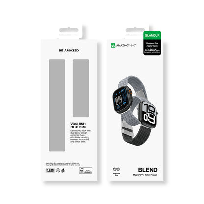Set of 2 AmazingThing Blend Band for Apple Watch 45/46/49mm - Grey-Black/Grey_7