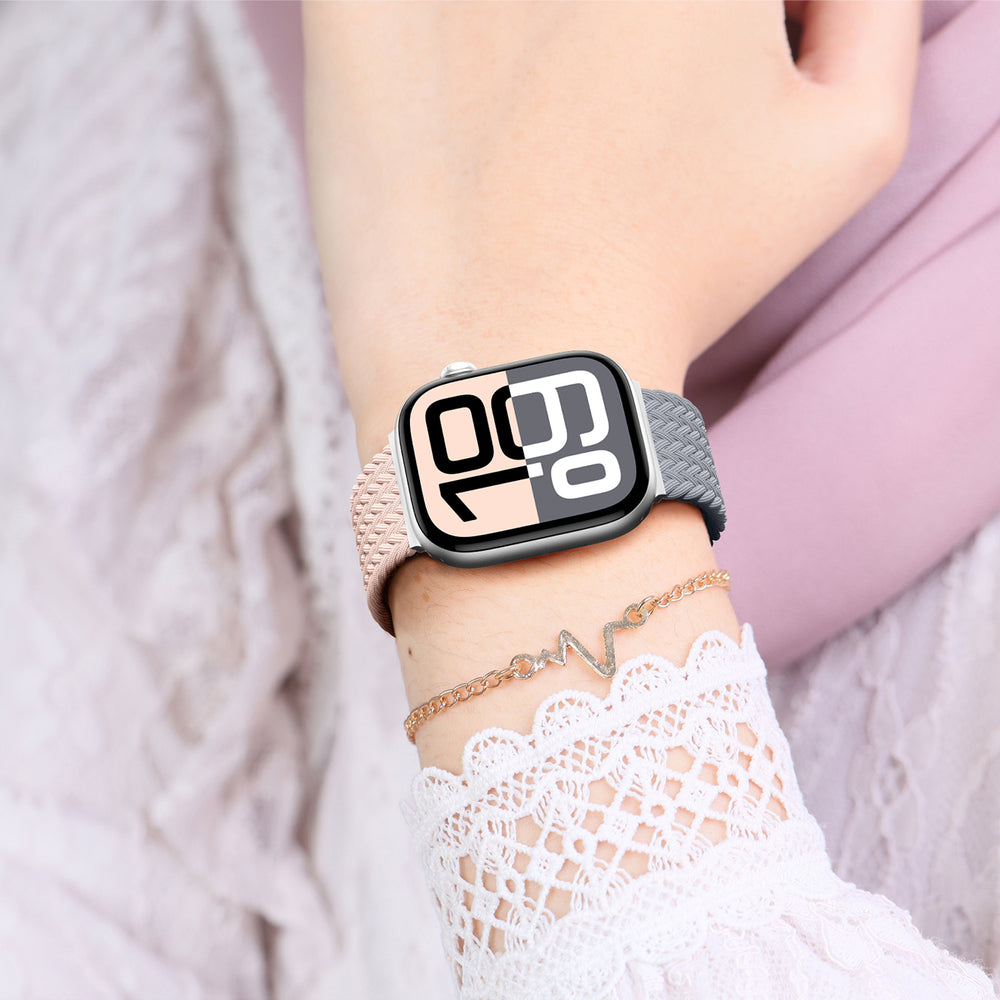 Set of 2 AmazingThing Blend Band for Apple Watch 45/46/49mm - Pink-Gray/Pink_8