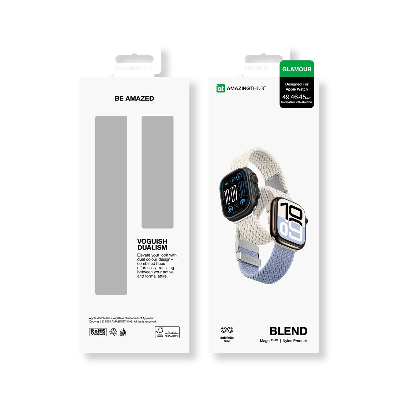 Set of 2 AmazingThing Blend Band for Apple Watch 45/46/49mm - Space Blue/Stellar_8