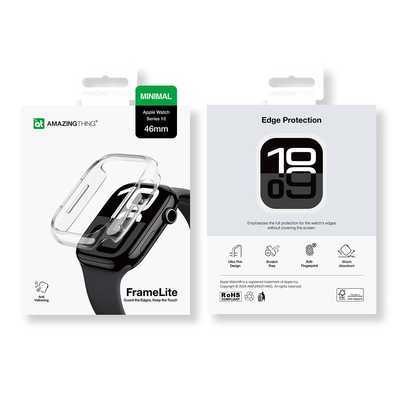 AmazingThing Minimal Case for Apple Watch 46mm - Clear_9