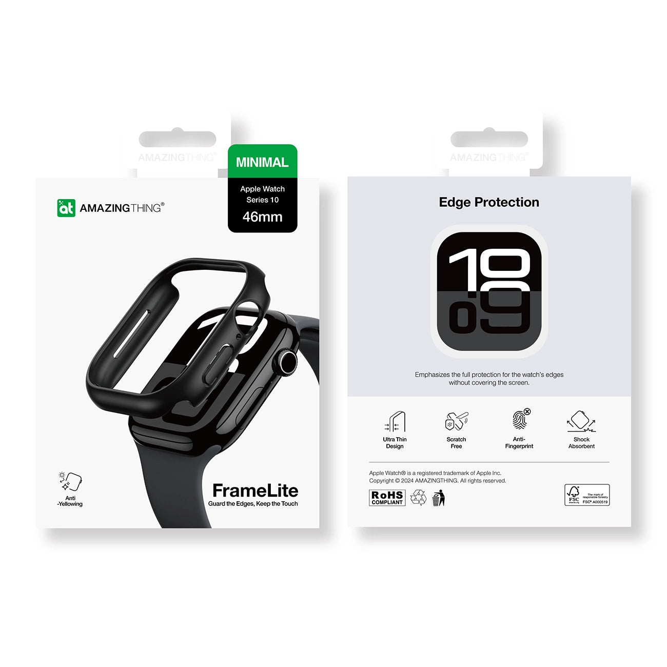 AmazingThing Minimal Case for Apple Watch 46mm – black_3