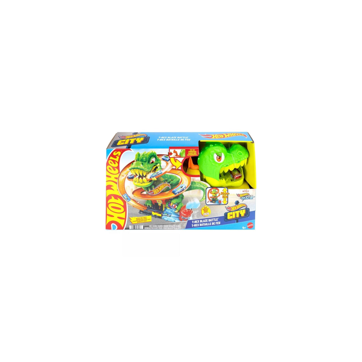 Pista Hot Wheels Estação City T-Rex Bombeiro_0