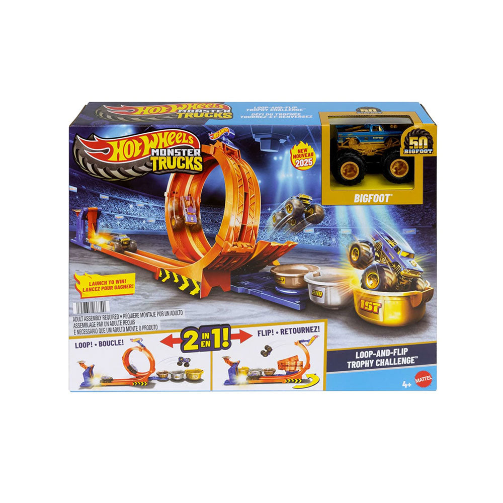 Pista de Corrida Hot Wheels Monster Trucks 2-in-1 Loop & Flip Challenge JBX64_1