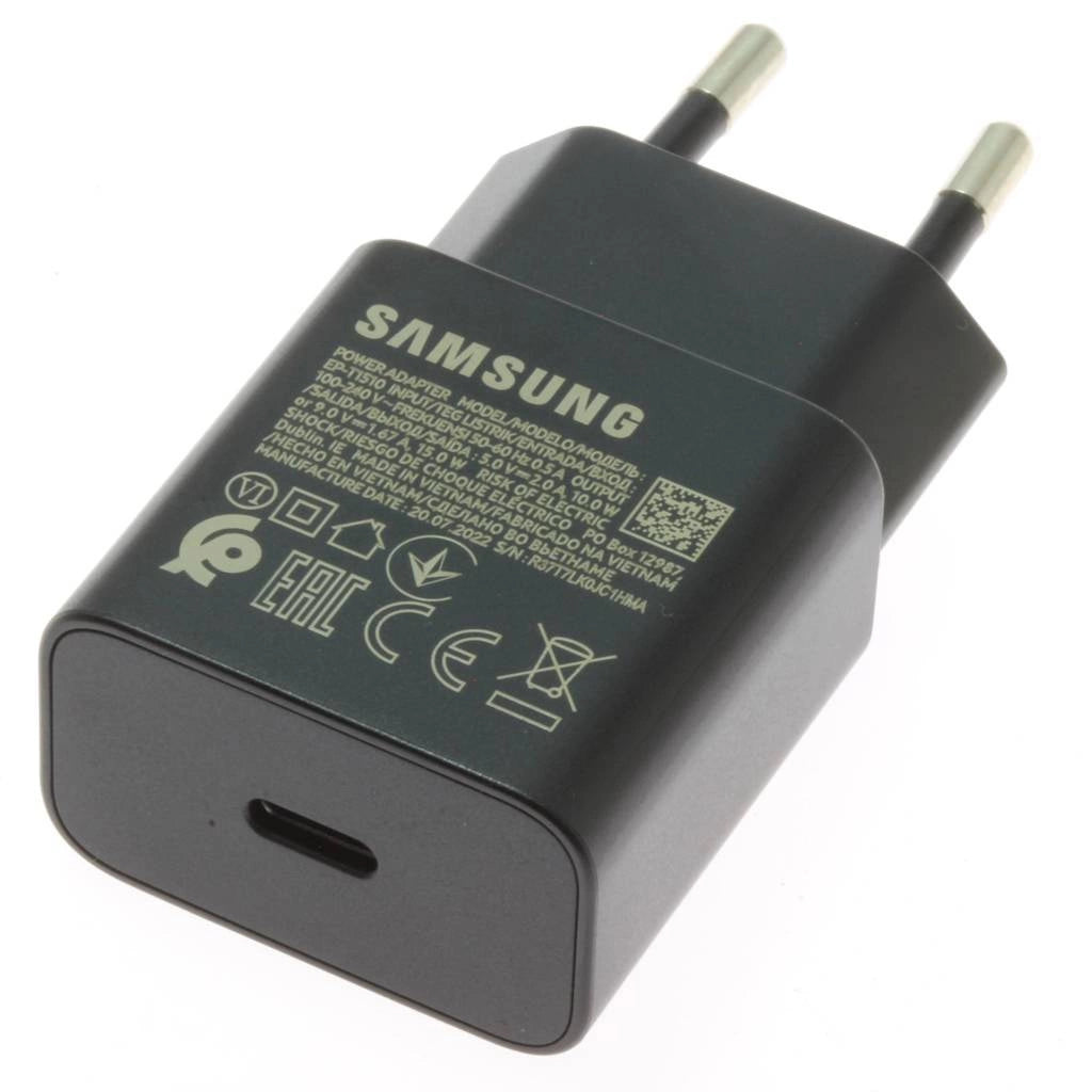 Samsung EP-T1510EBE 15W USB-C Wall Charger (OOB Bulk - Replacement Packaging) - Black_0