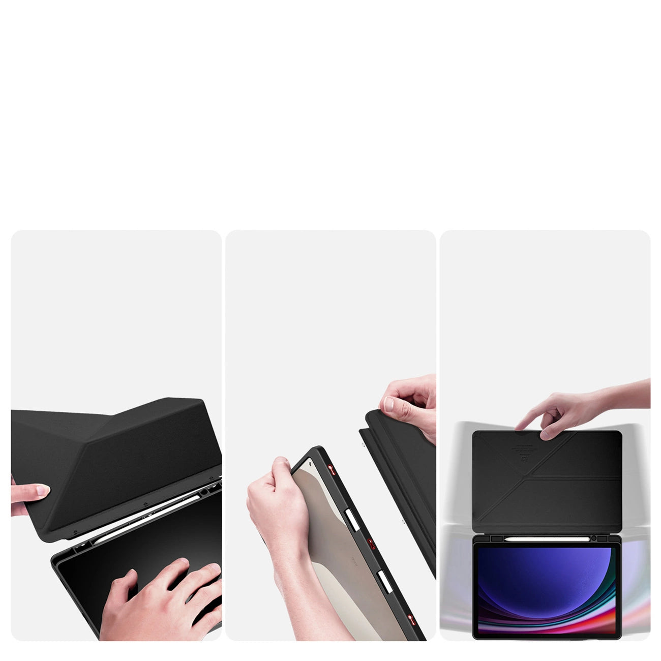 Dux Ducis Magi Case with Stylus Holder for Samsung Galaxy Tab S10 FE/S9/S9 FE - Black_2