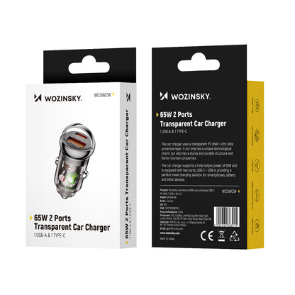 Wozinsky 65W Car Charger USB-C PD 65W / USB-A 45W QC 3.0 - Black_10