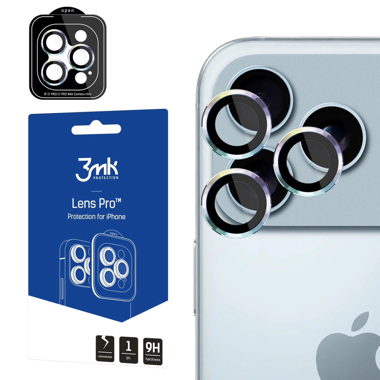 3mk Lens Protection Pro Camera Lens Glass for Apple iPhone 17 Pro /17 Pro Max - Multicolor_0