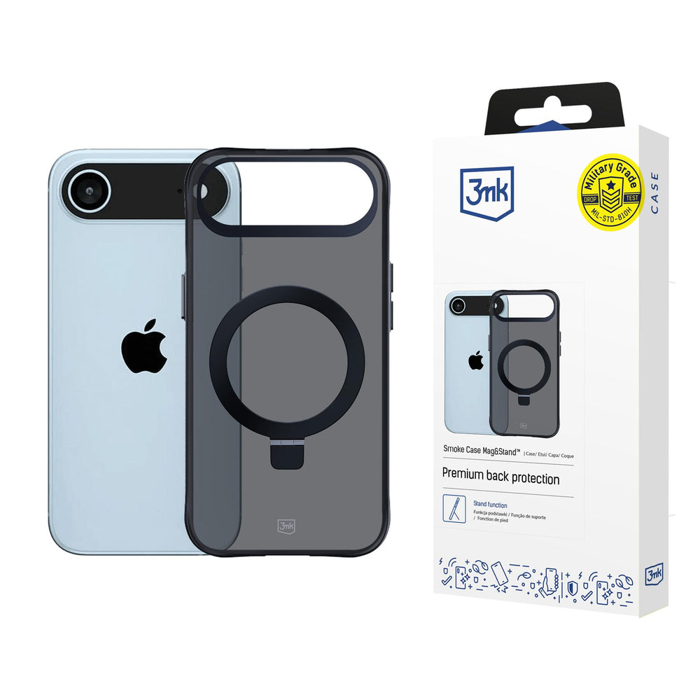 3mk Smoke Case Mag&amp;Stand for iPhone Air - Black_0