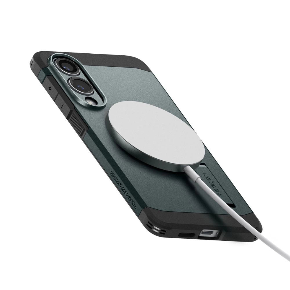 Spigen Tough Armor MagSafe Case for Samsung Galaxy S25 Edge - Green/Black_5