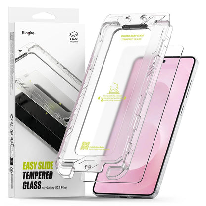 Ringke Easy Slide 2-pack tempered glass for Samsung Galaxy S25 Edge - transparent_0