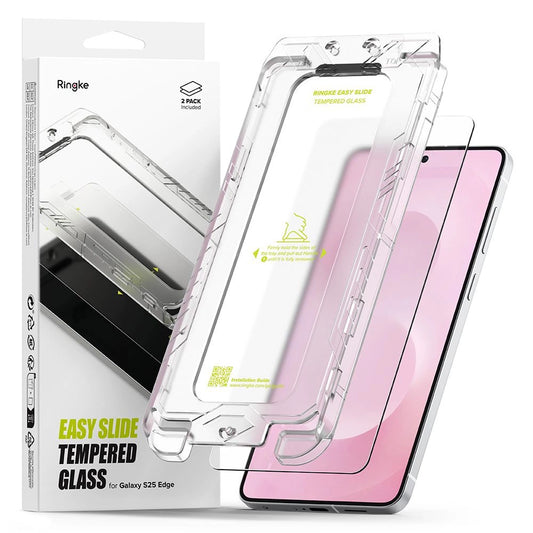 Ringke Easy Slide 2-pack tempered glass for Samsung Galaxy S25 Edge - transparent_0