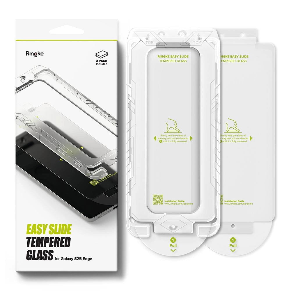 Ringke Easy Slide 2-pack tempered glass for Samsung Galaxy S25 Edge - transparent_6