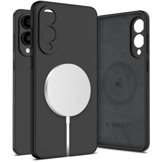 Tech-Protect Liquid Silicone MagSafe case for Samsung Galaxy S25 Edge - black_0