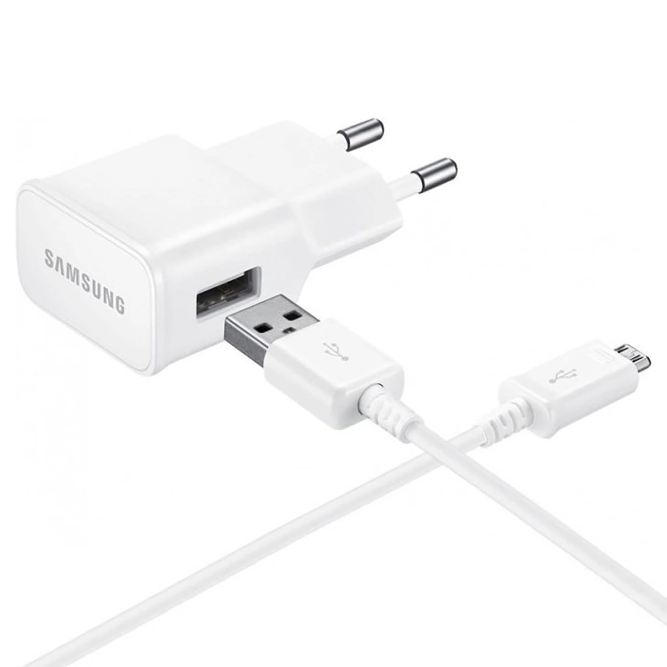 Samsung EP-TA50EWE 8W USB-A Wall Charger with MicroUSB Cable ECB-DU4AWE (Bulk - Replacement Packaging) - White_0
