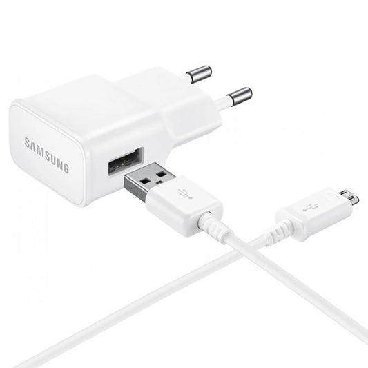 Samsung EP-TA50EWE 8W USB-A Wall Charger with MicroUSB Cable ECB-DU4AWE (Bulk - Replacement Packaging) - White_0