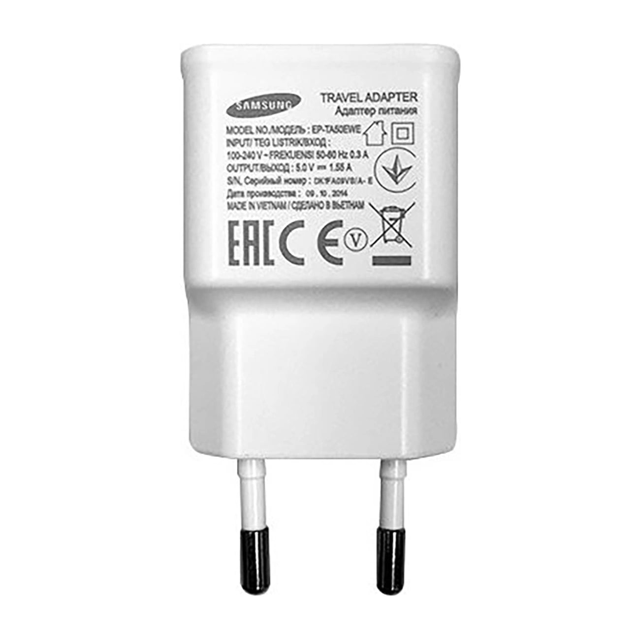 Samsung EP-TA50EWE 8W USB-A Wall Charger with MicroUSB Cable ECB-DU4AWE (Bulk - Replacement Packaging) - White_1