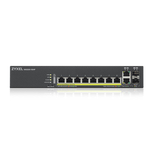 Zyxel GS2220-10HP-EU0101F switch Gestionado L2 Gigabit Ethernet (10/100/1000) Energía sobre Ethernet (PoE) Negro_2