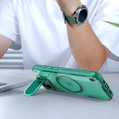 Nillkin Iceblade Prop Magnetic Case with Camera Cover and Stand for iPhone 16e - Green_10