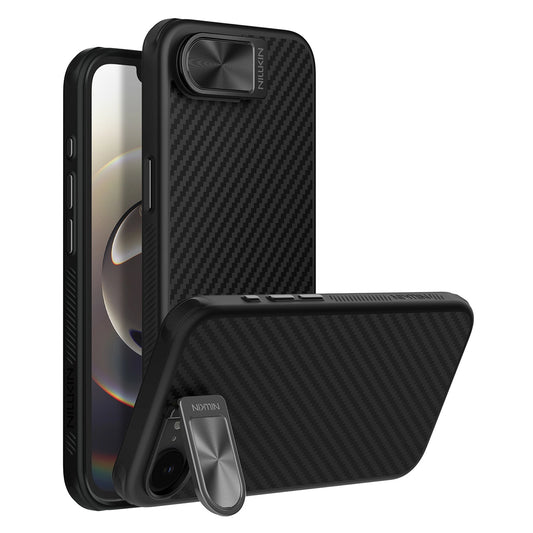 Etui Nillkin CarboProp Magnetic z osłoną na aparat i podstawką na iPhone 16e - czarne_0