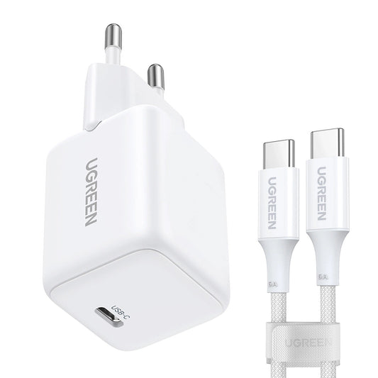 Ugreen X513 30W GaN Wall Charger 1x USB-C + 1m USB-C Cable - White_0