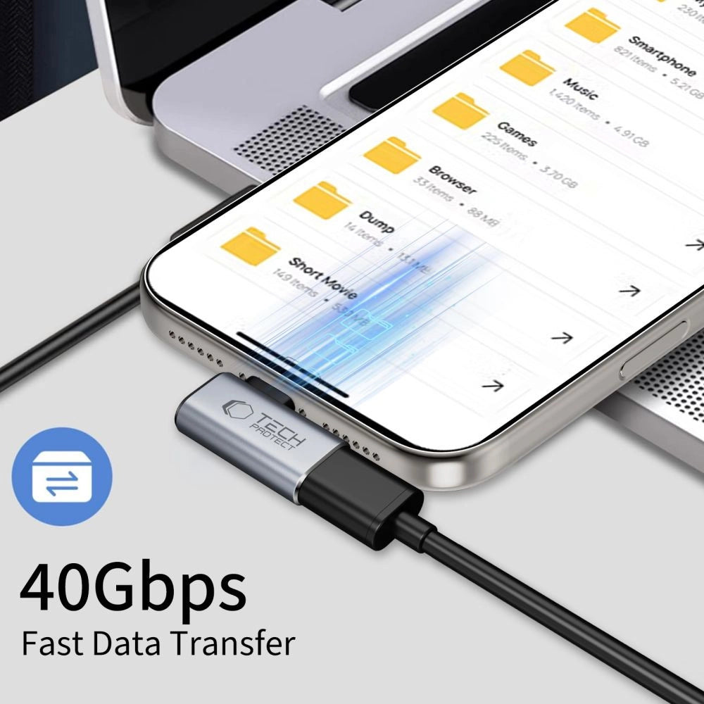 Tech-Protect Ultraboost AA01 USB-C Angled Adapter - Gray_2