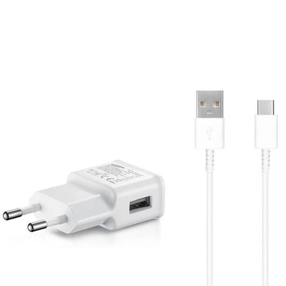 Samsung EP-TA200EWE USB-A 15W wall charger with EP-DR140AWE USB-A - USB-C cable (OOB Bulk - replacement packaging) - white_1