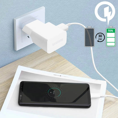 Samsung EP-TA200EWE USB-A 15W wall charger with EP-DR140AWE USB-A - USB-C cable (OOB Bulk - replacement packaging) - white_3