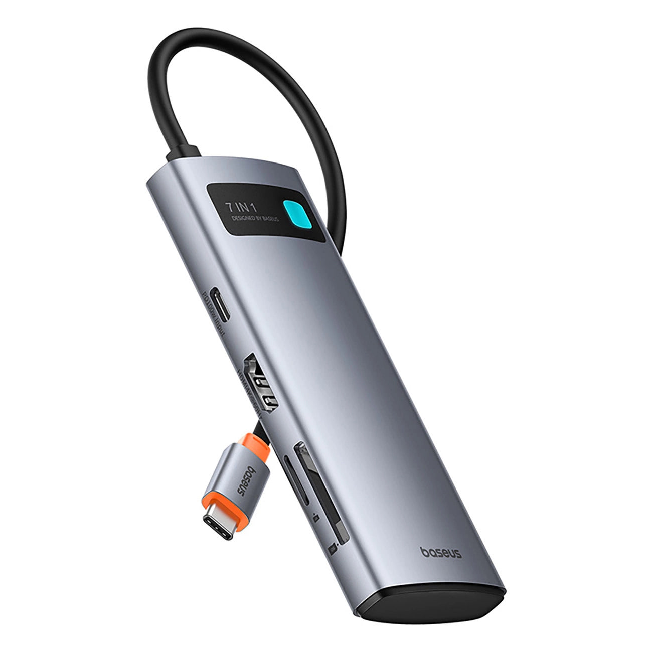 Baseus Metal Gleam 7in1 HDMI 4K 60Hz USB-C Hub / 3x USB 3.0 / USB-C PD / SD / microSD - Gray_3